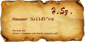 Hauser Szilárd névjegykártya